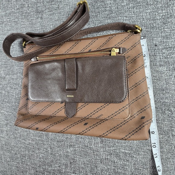 Fossil Women's Kinley Crossbody Bag ZB1643 Two Tone Brown Diagonal - Picture 4 of 15